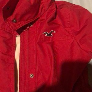 Red all-weather Hollister Jacket size small